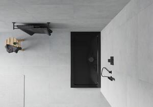 Mexen Flat obdĺžniková sprchová vanička slim 120 x 70 cm, čierna, syfon čierna - 40707012B