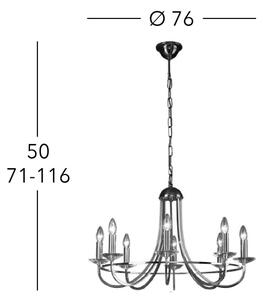 Kolarz 330.88.8C - Krištáľový luster na reťazi IMPERIAL 8xE14/60W/230V zlatá