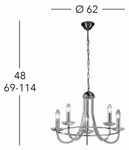 Kolarz 330.85.8C - Krištáľový luster na reťazi IMPERIAL 5xE14/60W/230V zlatá