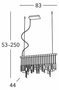 Kolarz 104.85.5 - Krištáľový luster na lanku STRETTA 5xG9/40W/230V lesklý chróm