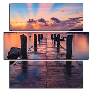 Obraz na plátne - Krásny západ slnka nad jazerom - štvorec 3164D (75x75 cm)