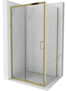 Mexen Apia sprchová kabína, posuvné dvere 140 x 100 cm, transparentnéné, zlatá - 840-140-100-50-00
