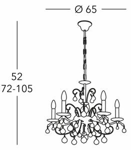 Kolarz 3234.85.3.KoT- Krištáľový luster na reťazi CARMEN 5xE14/60W/230V 24K zlato