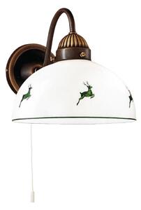 Kolarz 731.61.100 - Nástenná lampa NONNA 1xE27/75W/230V hnedá/jelene zelená