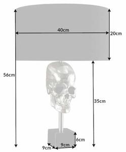 Stolová lampa Skull 56cm čierna strieborná