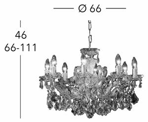 Kolarz 3149.88.3.KoT - Krištáľový luster MARIA LOUISE 8xE14/40W/230V 24K zlato