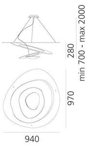 Artemide 1254120A -LED Stmievateľný luster na lanku PIRCE LED/44W/230V 3000K zlatá