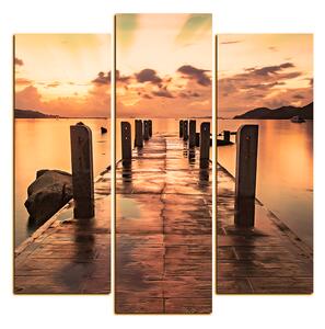 Obraz na plátne - Krásny západ slnka nad jazerom - štvorec 3164FC (75x75 cm)