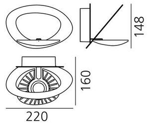 Artemide 1248020A - LED Stm. nástenné svietidlo PIRCE LED/27W/230V 3000K zlatá