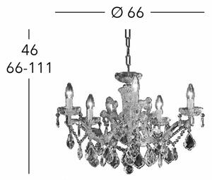 Kolarz 3149.85.3.KoT - Krištáľový luster MARIA LOUISE 5xE14/40W/230V 24K zlato