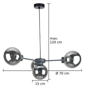 Luster na lanku KALIOPE II 4xE14/50W/230V čierna/dymová čierna