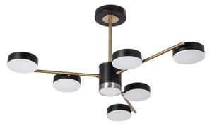 LED Luster na tyči 6xLED/7W/230V + LED/6W 3000-6000K pr. 69 cm zlatá/čierna