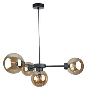 Luster na lanku KALIOPE II 4xE14/50W/230V čierna/dymová béžová