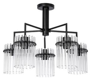Luster na tyči 5xE27/60W/230V čierna/číra