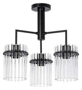 Luster na tyči 3xE27/60W/230V čierna/číra