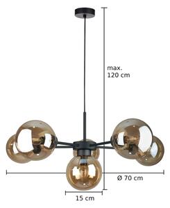 Luster na lanku KALIOPE II 6xE14/50W/230V čierna/dymová béžová