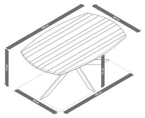 Jedálenský stôl s moderným dizajnom nôh v tvare písmena X; cca 1,8 m