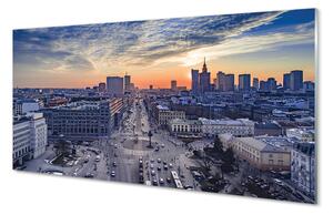 Nástenný panel  Varšava mrakodrapy Sunset 100x50 cm