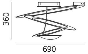 Artemide 1255110A-LED Stmievateľné stropné svietidlo PIRCE LED/44W/230V 3000K biela