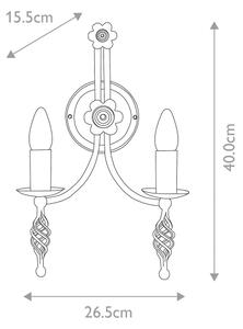 Elstead BY2-BLACK - Nástenné svietidlo BELFRY 2xE14/60W/230V