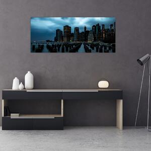 Obraz - Pohľad na mrakodrapy New Yorku (120x50 cm)