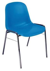 Plastová jedálenská stolička Manutan Chaise, modrá
