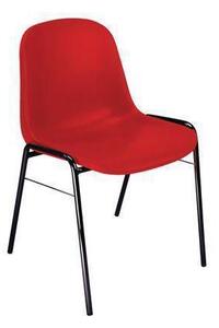 Plastová jedálenská stolička Manutan Chaise, červená