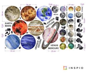 INSPIO-textilná prelepiteľná nálepka - Nálepky na stenu - Skutočné planéty