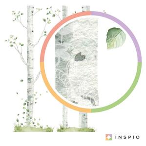 INSPIO-textilná prelepiteľná nálepka - Detské nálepky na stenu - Brezy s vtáčikmi