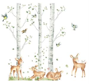INSPIO-textilná prelepiteľná nálepka - Nálepky na stenu les a lesné zvieratká