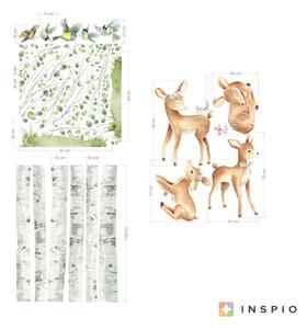 INSPIO-textilná prelepiteľná nálepka - Nálepky na stenu les a lesné zvieratká