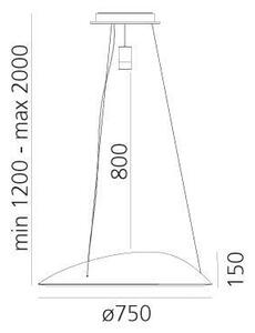 Artemide 1402010APP-LED RGBW Stm. luster na lanku AMELUNA LED/45W/230V 3000K