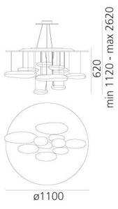 Artemide 1367110A - LED Stmievateľný luster na lanku MERCURY LED/58W/230V 3000K