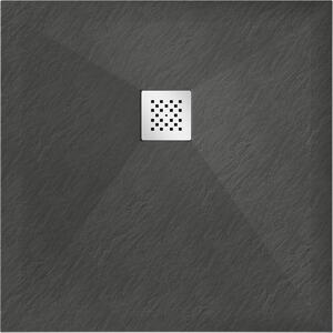 Mexen Stone+ kompozitná štvorcová sprchová vanička 70 x 70 cm, Antracit - 44717070