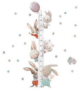 INSPIO-textilná prelepiteľná nálepka - Meter na stenu nálepka - Akvarelové zvieratká