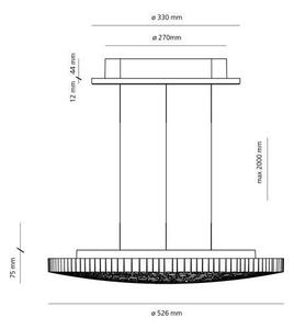 Artemide 0213010APP - LED Stm. luster na lanku CALIPSO LED/50W/230V 3000K