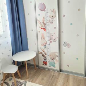 INSPIO-textilná prelepiteľná nálepka - Meter na stenu nálepka - Akvarelové zvieratká