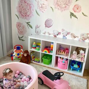 INSPIO-textilná prelepiteľná nálepka - Nálepky na stenu - Akvarelové zvieratká okolo dverí do detskej izby