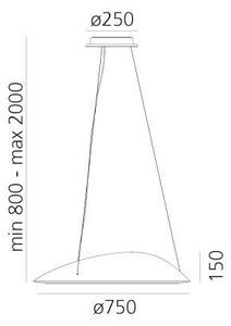 Artemide 1401010APP-LED Stmievateľný luster na lanku AMELUNA LED/41W/230V 3000K