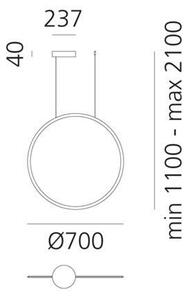 Artemide 1992010APP-LED St. luster na lanku DISCOVERY LED/40W/230V 3000K antracit