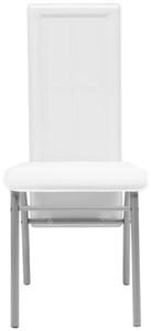 Jedálenské stoličky 6 ks, biele, umelá koža
