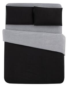 Čierno-sivé bavlnené obliečky na dvojlôžko/predĺžené s plachtou 200x220 cm - Mila Home