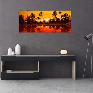 Obraz - Západ slnka nad rezortom (120x50 cm)