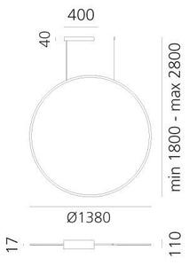 Artemide 1994330APP - LED RGBW Stm. luster na lanku DISCOVERY LED/79W/230V čierna