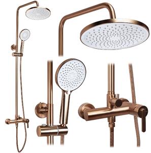 Rea Ontario, sprchový set nástenný s dažďovou sprchou, medená matná, REA-P9496