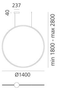 Artemide 1994010APP-LED St. luster na lanku DISCOVERY LED/80W/230V 3000K antracit