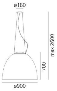 Artemide A242900 - Luster na lanku NUR 2xR7s/11W/230V antracit