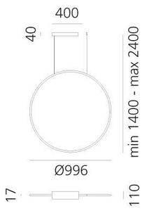 Artemide 1993310APP-LED RGBW Stm. luster na lanku DISCOVERY LED/59W/230V antracit