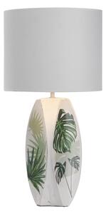 Bielo-zelená stolová lampa s textilným tienidlom (výška 59 cm) Palma – Candellux Lighting