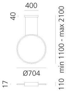 Artemide 1992330APP - LED RGBW Stm. luster na lanku DISCOVERY LED/42W/230V čierna